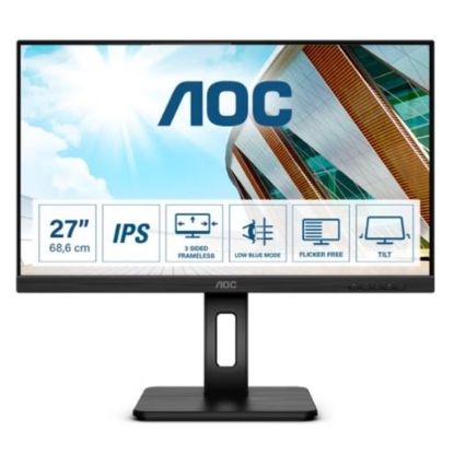 27 AOC Q27P2Q IPS 4MS 75MHZ 1XVGA 1XHDMI 1XDP 1XDVI 2K QHD 2560X1440 HOPARLÖR YÜKSEKLİK AYARI PIVOT VESA SİYAH resmi