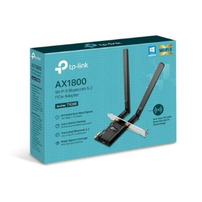 TP-LINK ARCHER TX20E AX1800 WI-FI 6 BLUETOOTH 5.2 PCIE ADAPTOR resmi